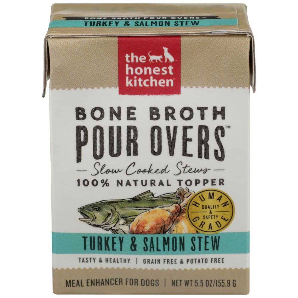 The Honest Kitchen Bone Broth Pour Overs Turkey and Salmon Stew Dog Food, 5.5 Ounce -- 12 per case