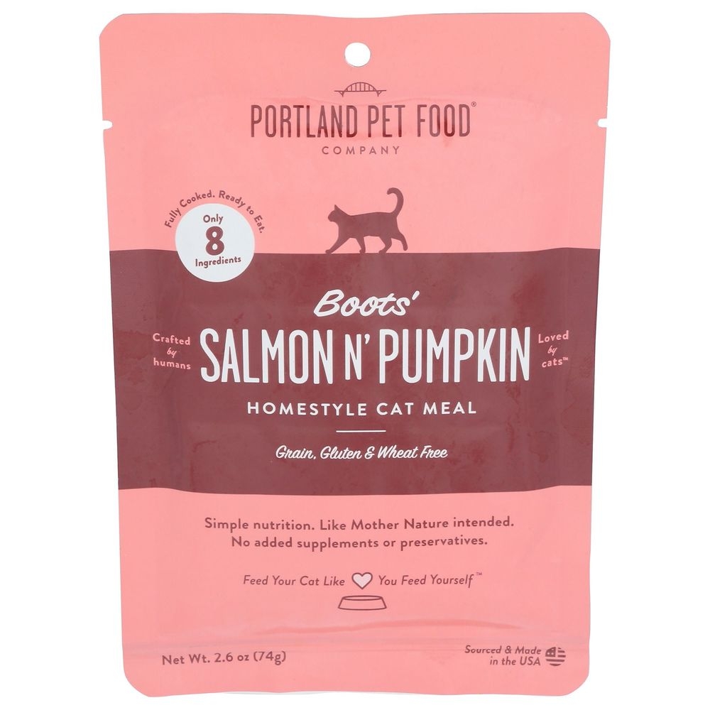 Portland Pet Food Boots Salmon N Pumpkin Cat Food, 2.6 Ounce -- 12 per case