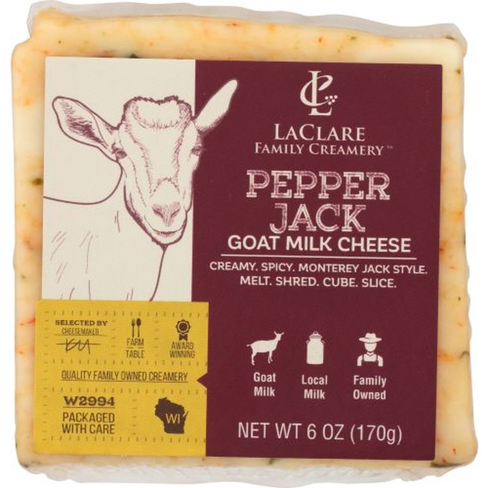 Laclare Farms Pepper Jack Goat Milk Cheese, 6 Ounce -- 12 per case
