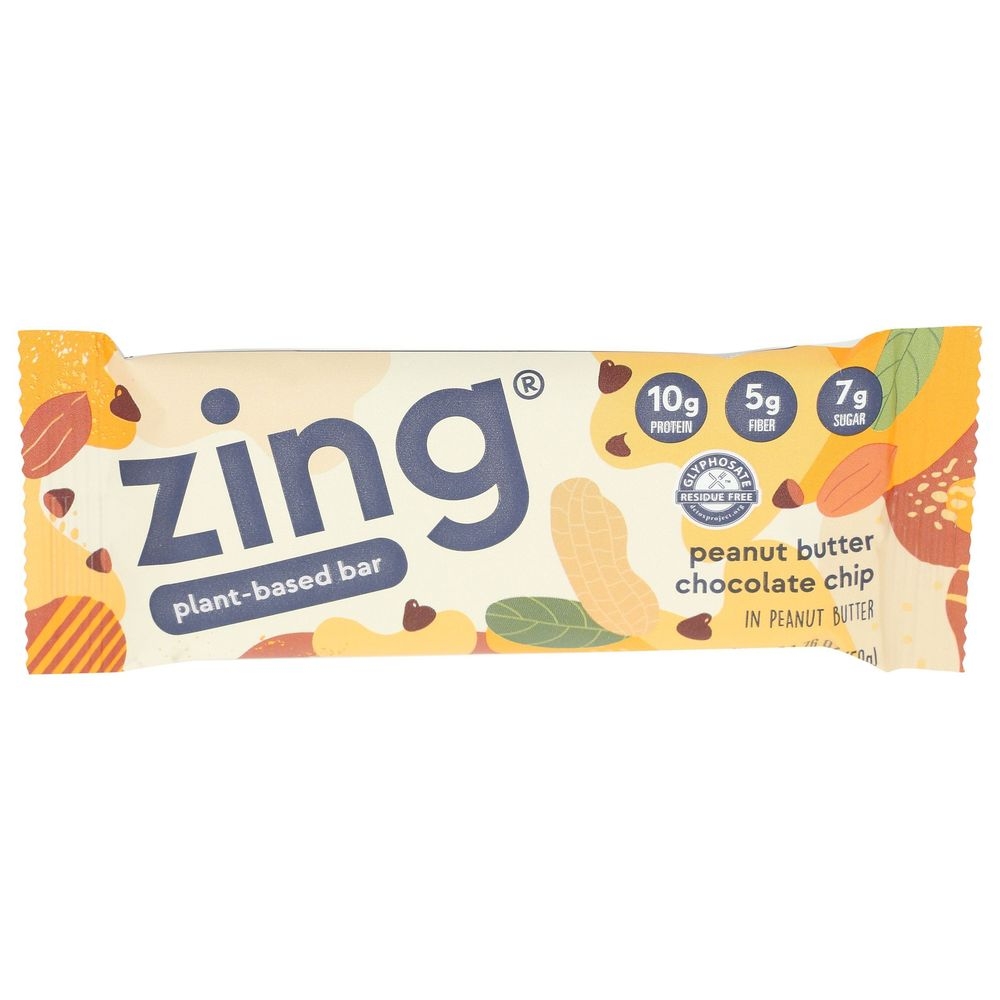Zing Peanut Butter Chocolate Chip Bar, 1.76 Ounce -- 12 per case