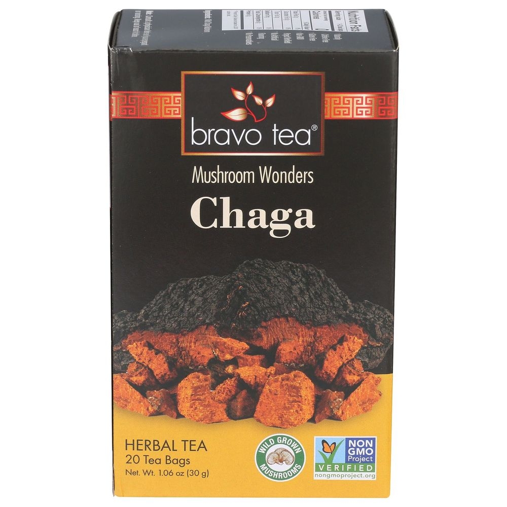 Bravo Tea Chaga Mushroom Herbal Tea Bag, 1.06 Ounce