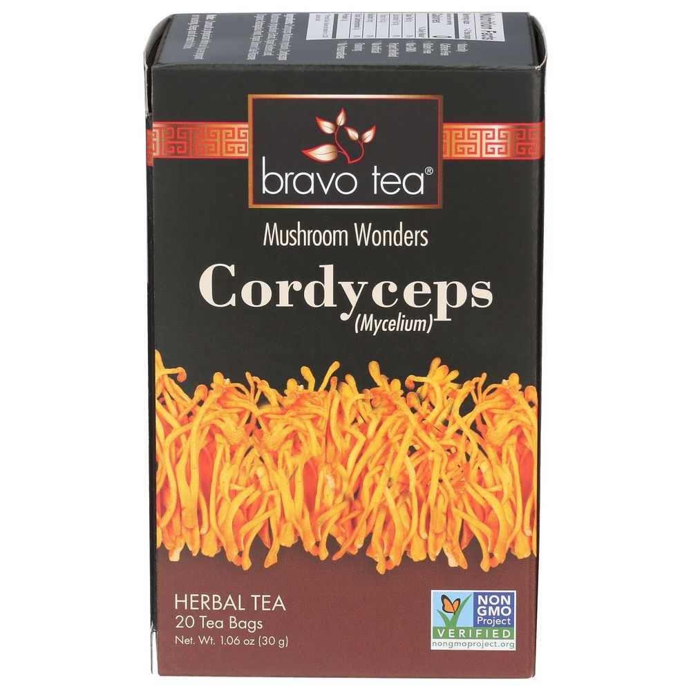 Bravo Tea Cordyceps Mushroom Herbal Tea Bag, 1.06 Ounce