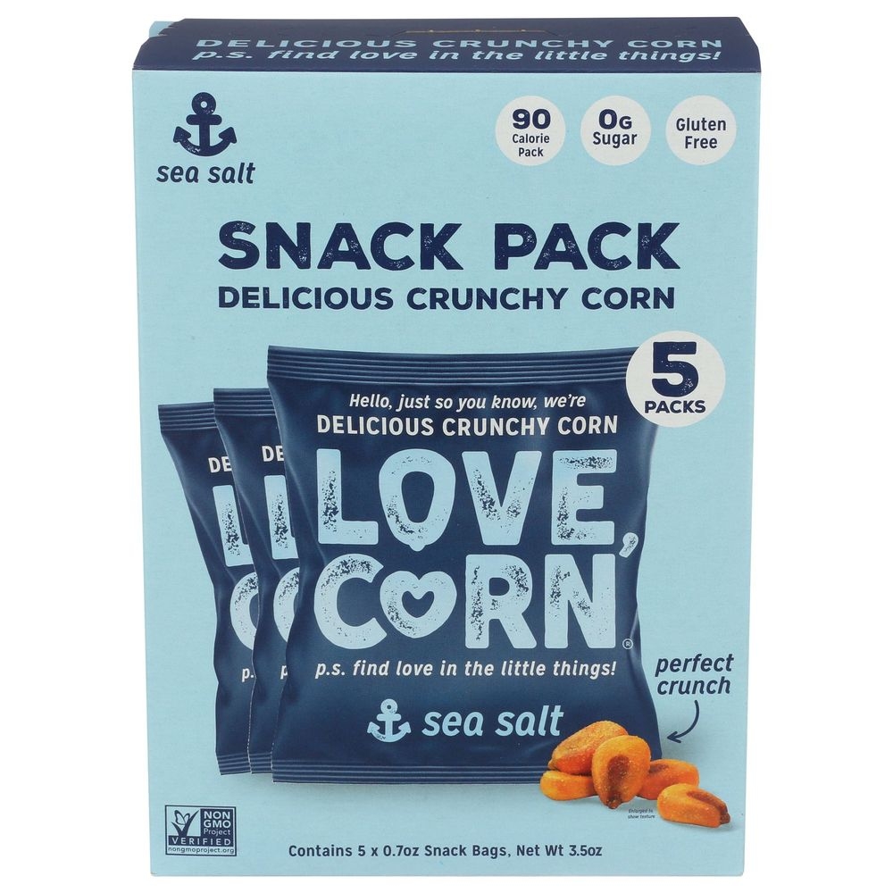 Love Corn Sea Salted Roasted Corn - Multi Pack, 3.5 Ounce -- 8 per case