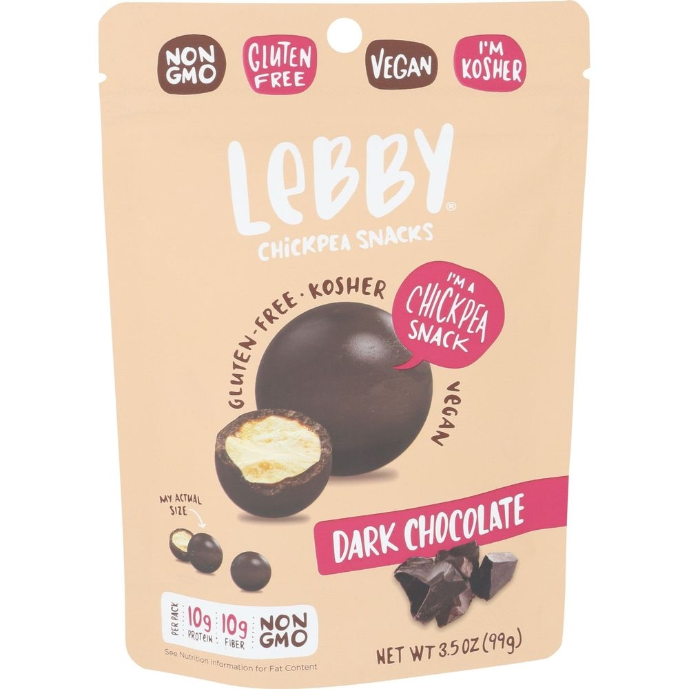 Lebby Dark Chocolate Covered Chickpea Snacks, 3.5 Ounce -- 6 per case