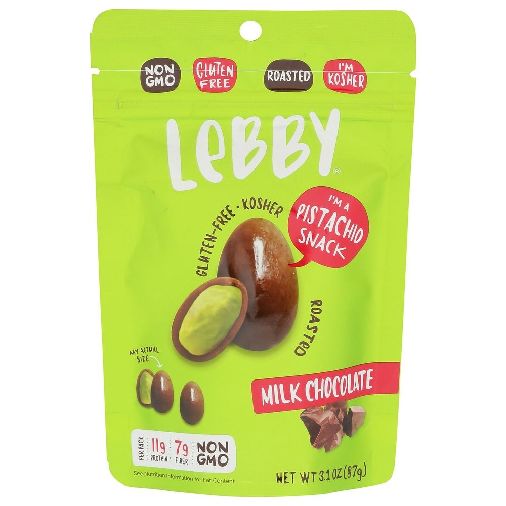 Lebby Milk Chocolate Covered Pistachios, 3.1 Ounce -- 6 per case