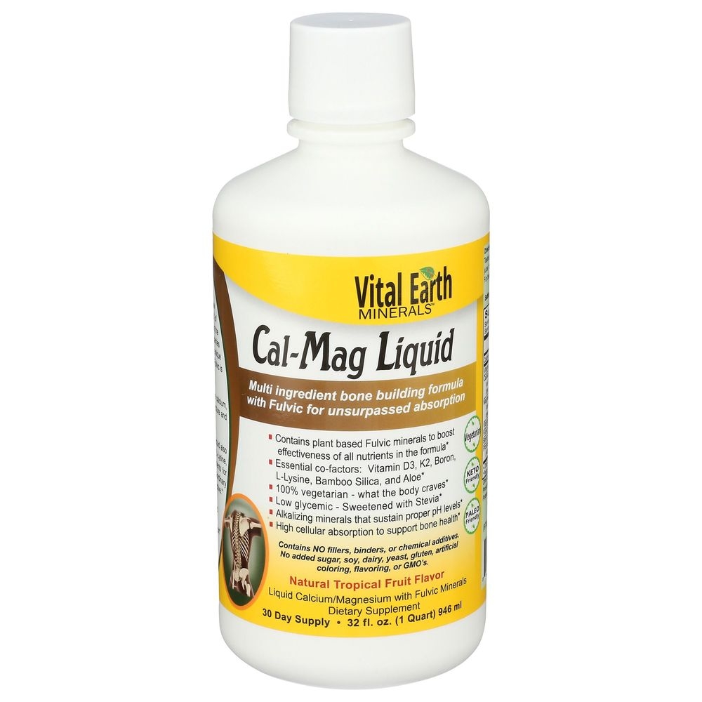 Vital Earth Minerals Cal Mag Liquid Dietary Supplement, 32 Ounce