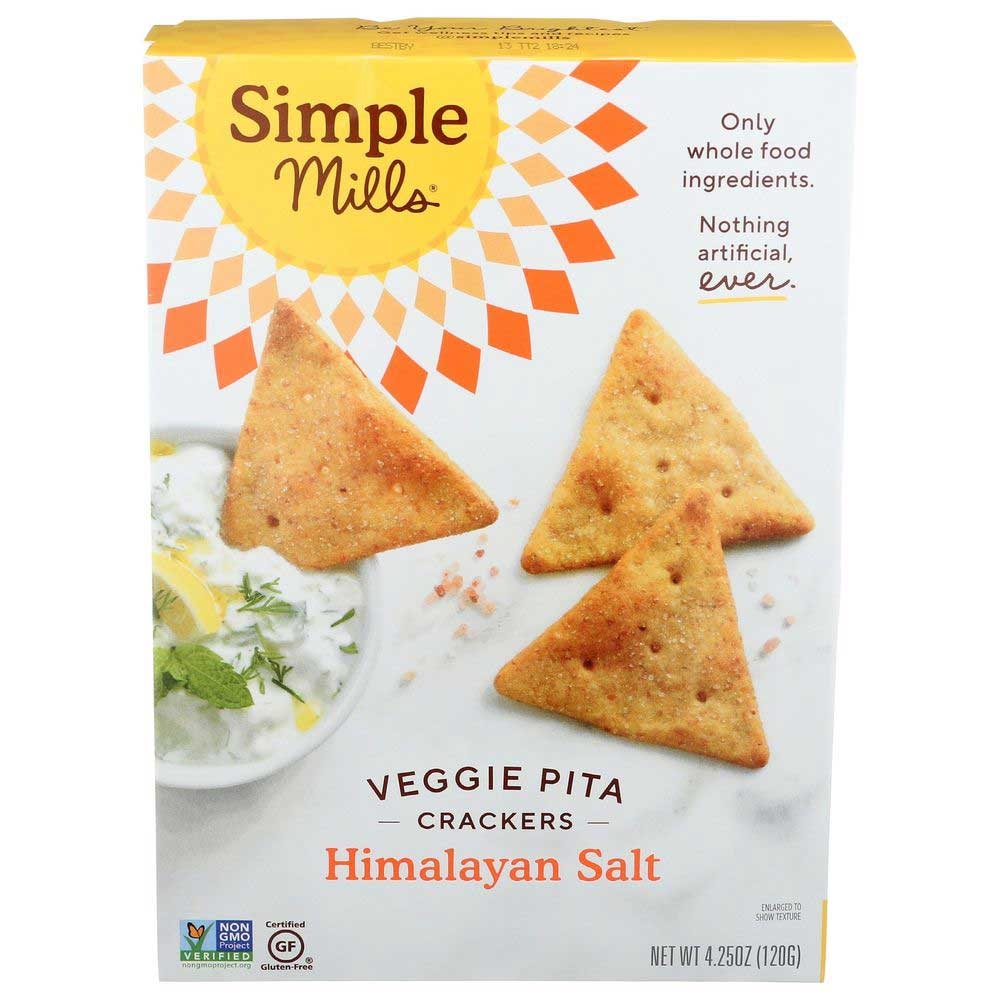Simple Mills Himalayan Sea Salt Veggie Pita Cracker, 4.25 Ounce -- 6 per case