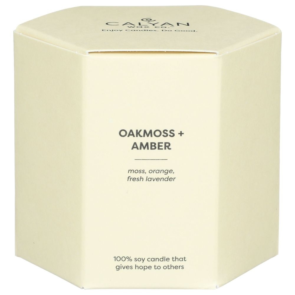 Calyan Wax Oakmoss and Amber Scented Soy Candle, 8.8 Ounce