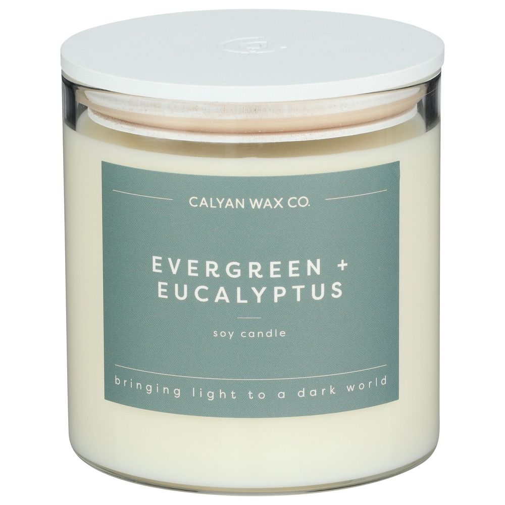 Calyan Wax Evergreen Plus Eucalyptus Scented Soy Candle, 8.8 Ounce