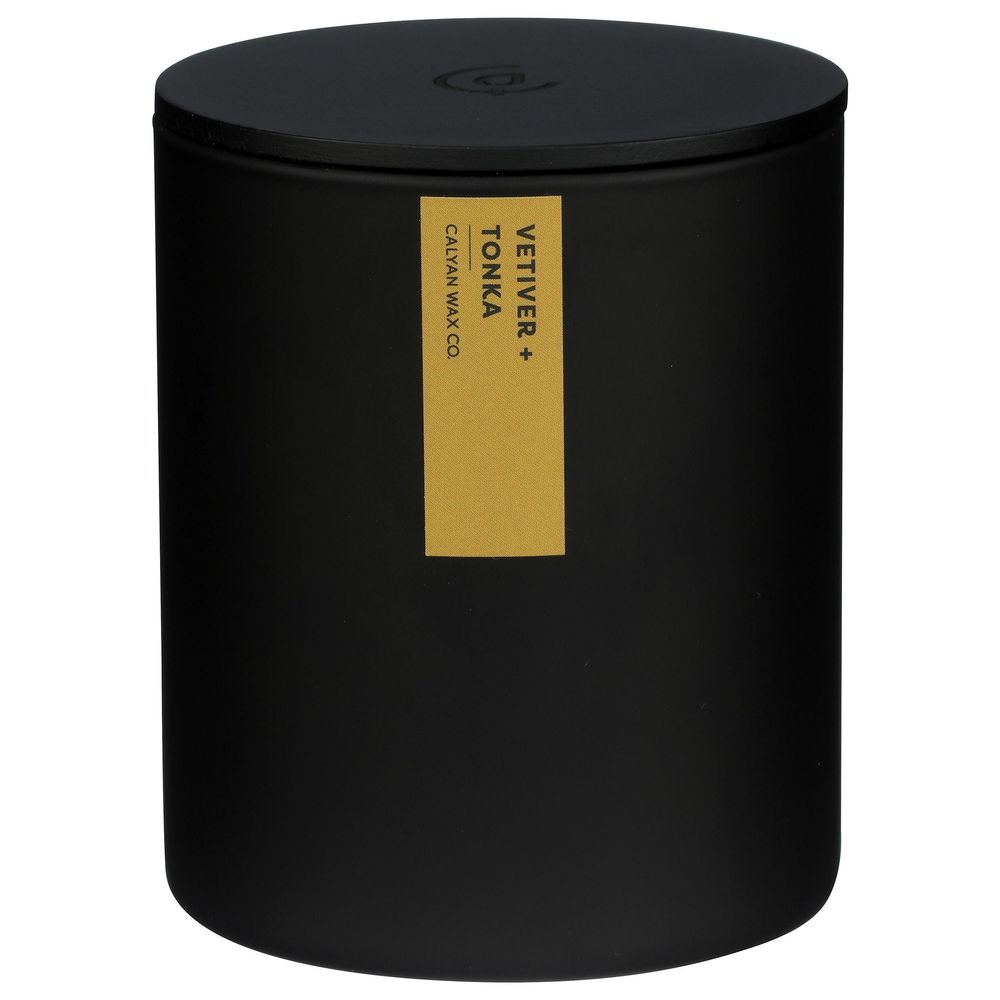 Calyan Wax Vetiver Tonka Matte Black Tumbler Soy Candle, 10.2 Ounce -- 6 per case