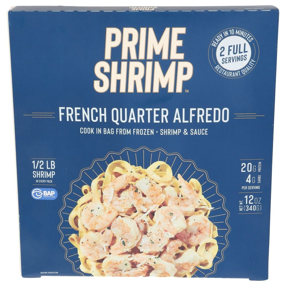 Prime Shrimp French Quarter Alfredo Shrimp, 12 Ounce -- 12 per case