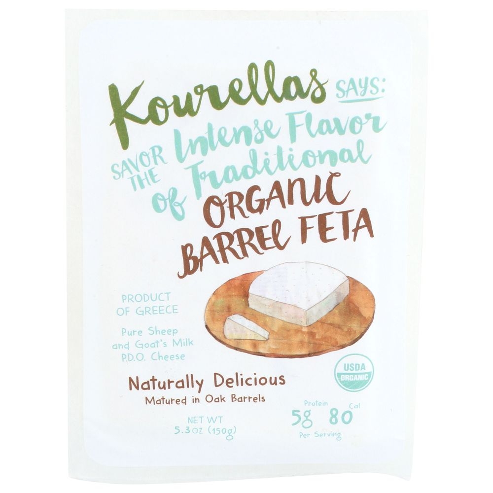 Kourellas Organic Barrel Aged Feta Cheese, 5.3 Ounce -- 10 per case