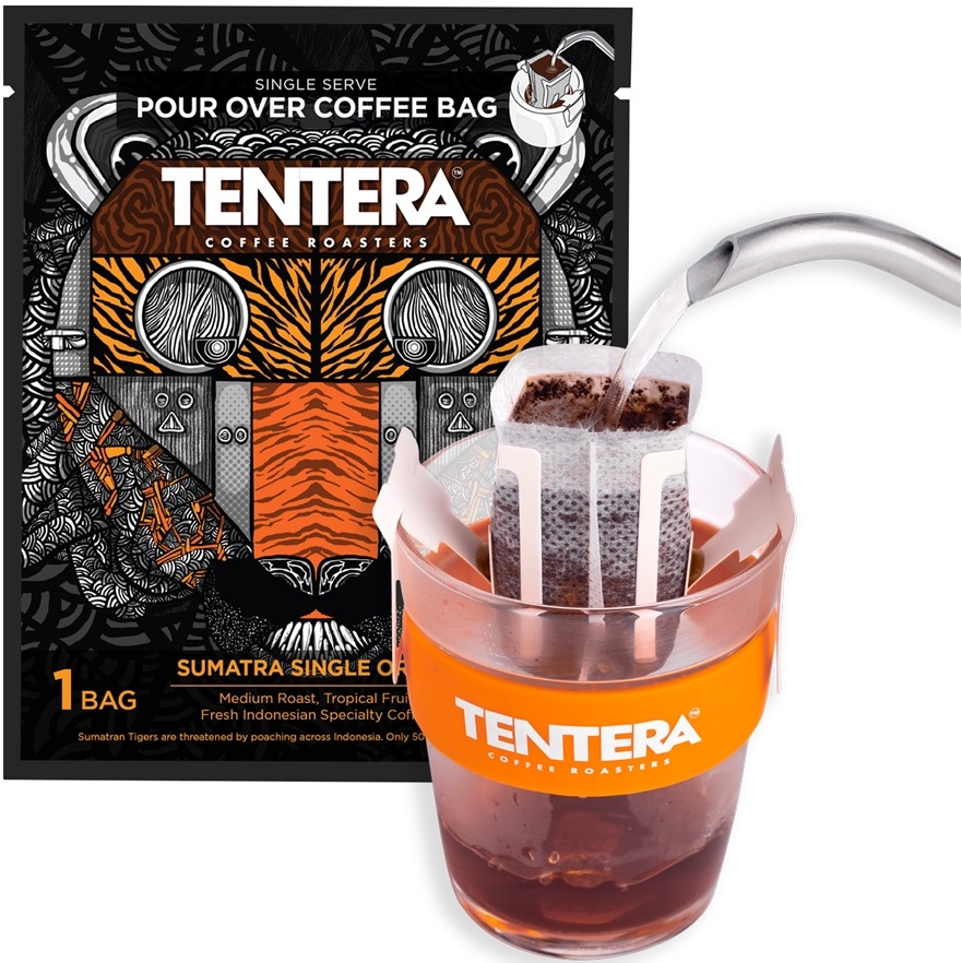 Tentera Sumatra Rasuna Medium Tropical Fruit Single-Serve Pour Over Coffee Bag, 8 boxes per case