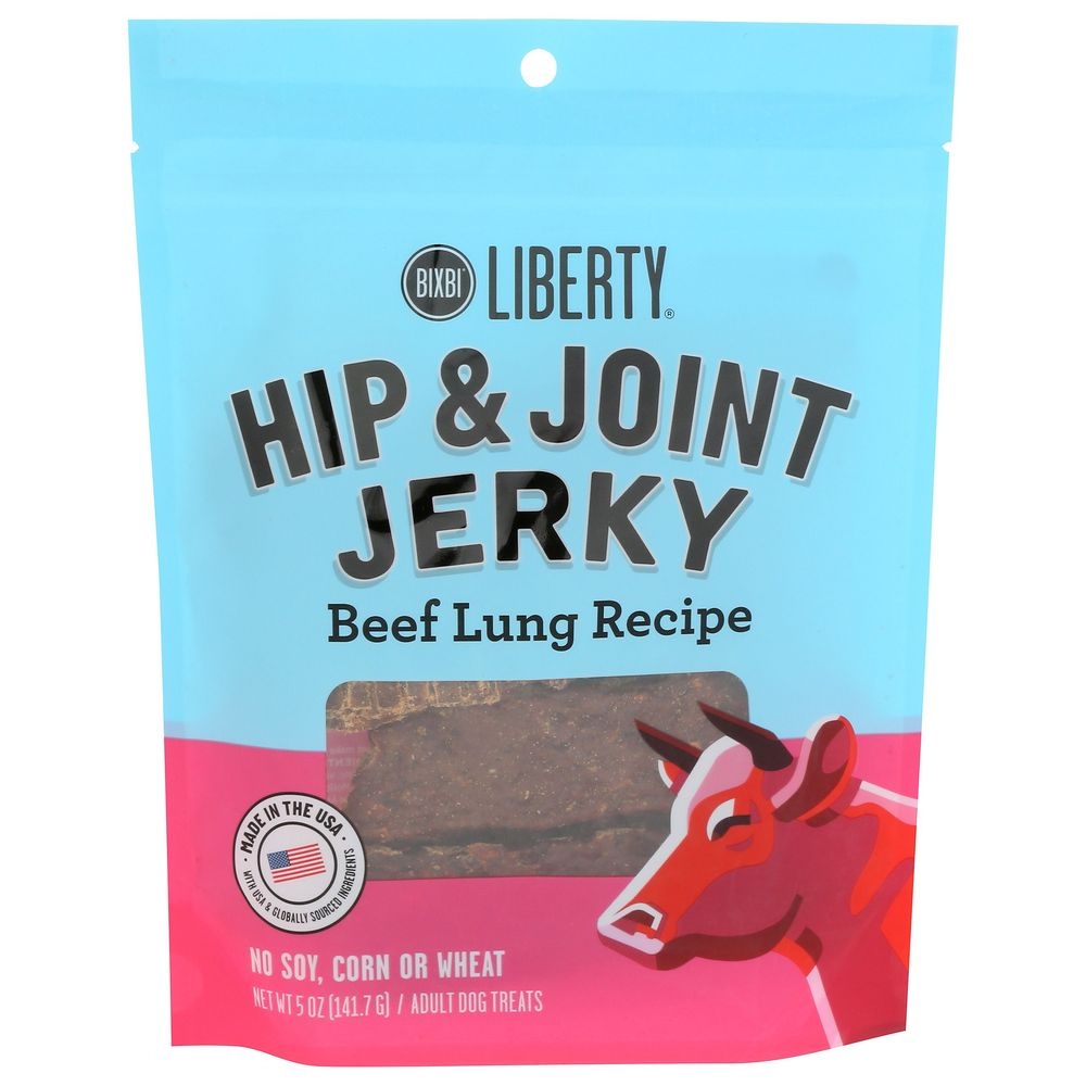 Bixbi Liberty Beef Lung Recipe Hip and Joint Jerky Treats for Dog, 5 Ounce -- 6 per case