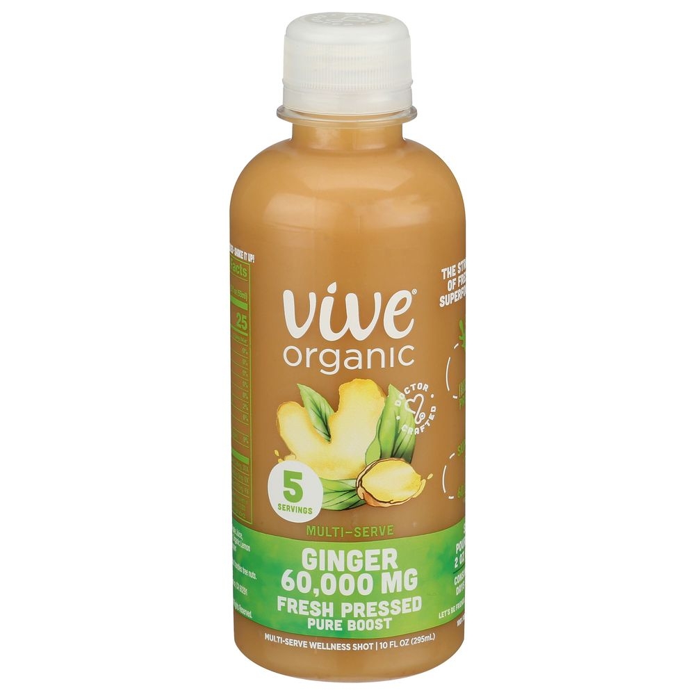 Vive Organic Pure Boost Ginger Wellness Shot, 2 Ounce -- 12 per case