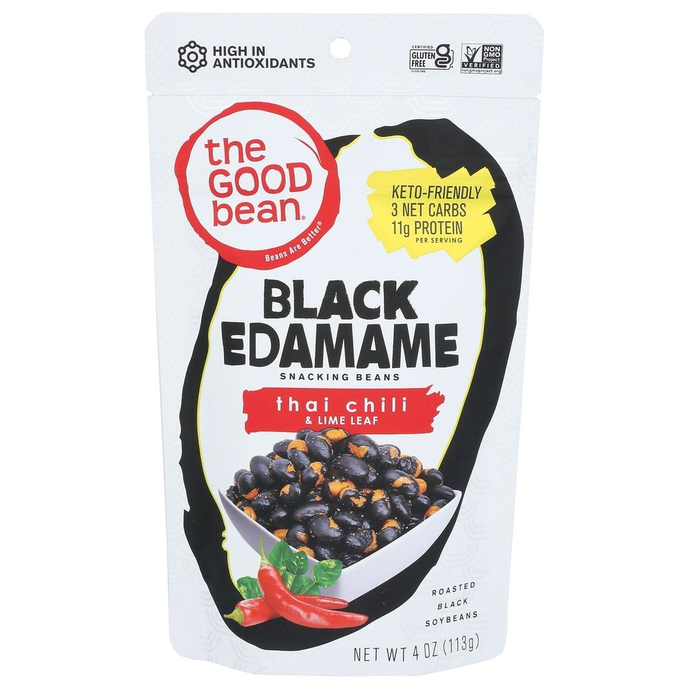 The Good Bean Chili and Lime Edamame Snacking Beans, 4 Ounce -- 6 per case