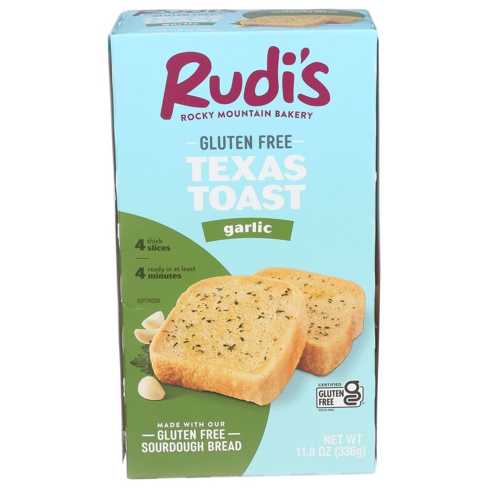 Rudis Rocky Mountain Bakery Gluten Free Garlic Texas Toast, 11.8 Ounce -- 6 per case