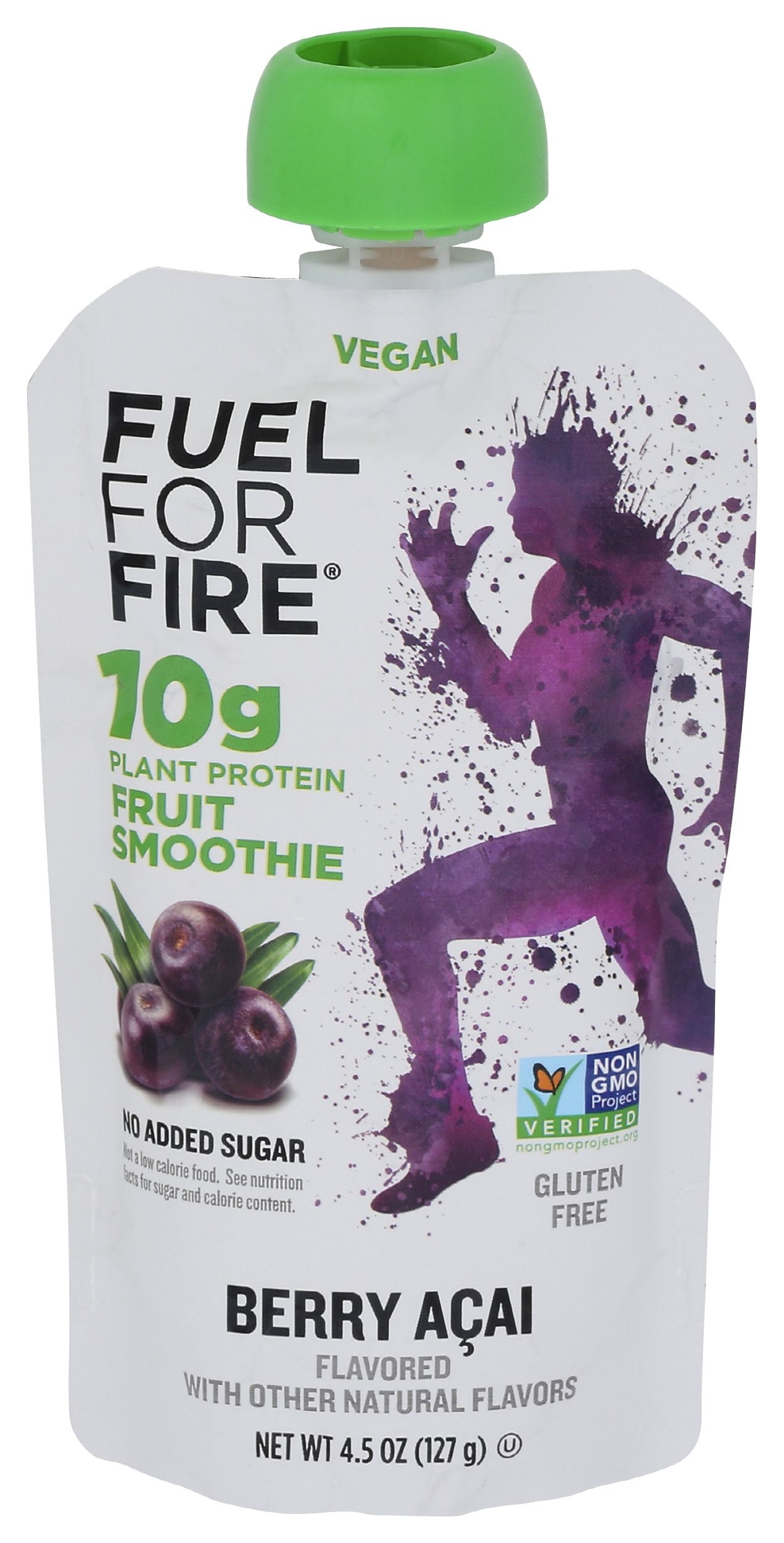 Fuel For Fire Berry Acai Plant Protein Fruit Smoothie, 4.5 Ounce -- 12 per case