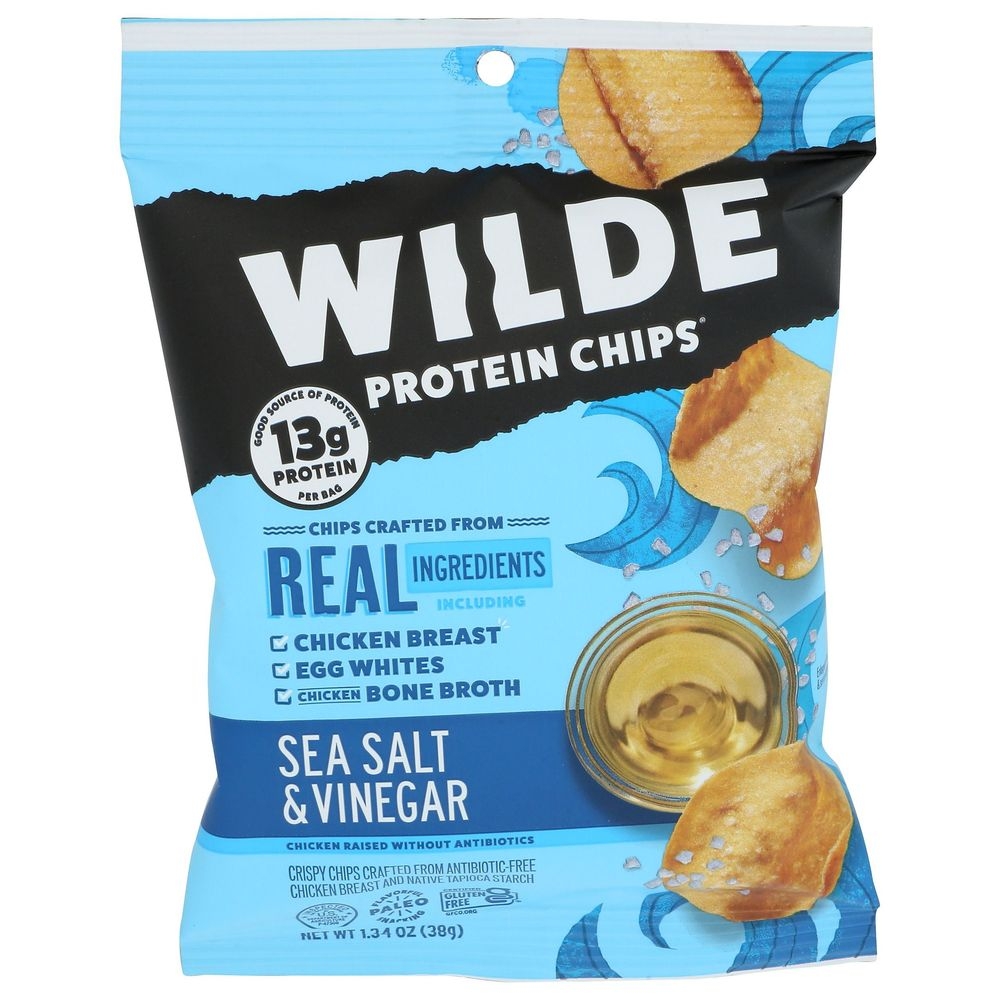 Wilde Snacks Wilde Sea Salt and Vinegar Protein Chips, 5.4 Ounce -- 8 per case