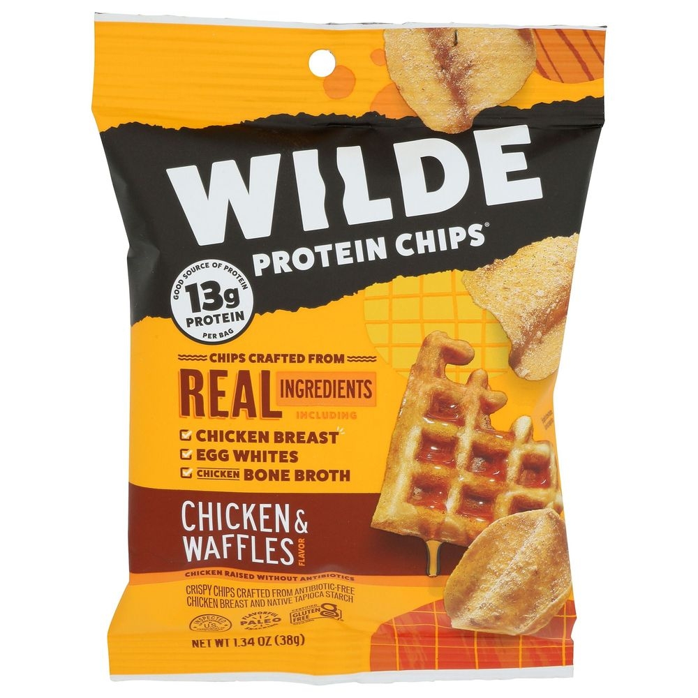 Wilde Snacks Chicken and Waffles Protein Chips, 5.4 Ounce -- 8 per case