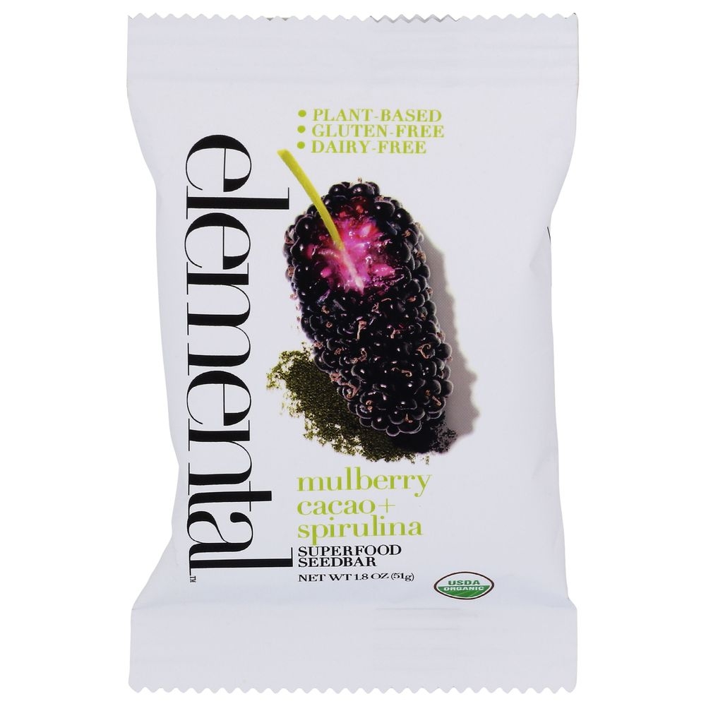 Elemental Organic Mulberry Cacao Spirulina Seedbar, 1.8 Ounce -- 12 per case