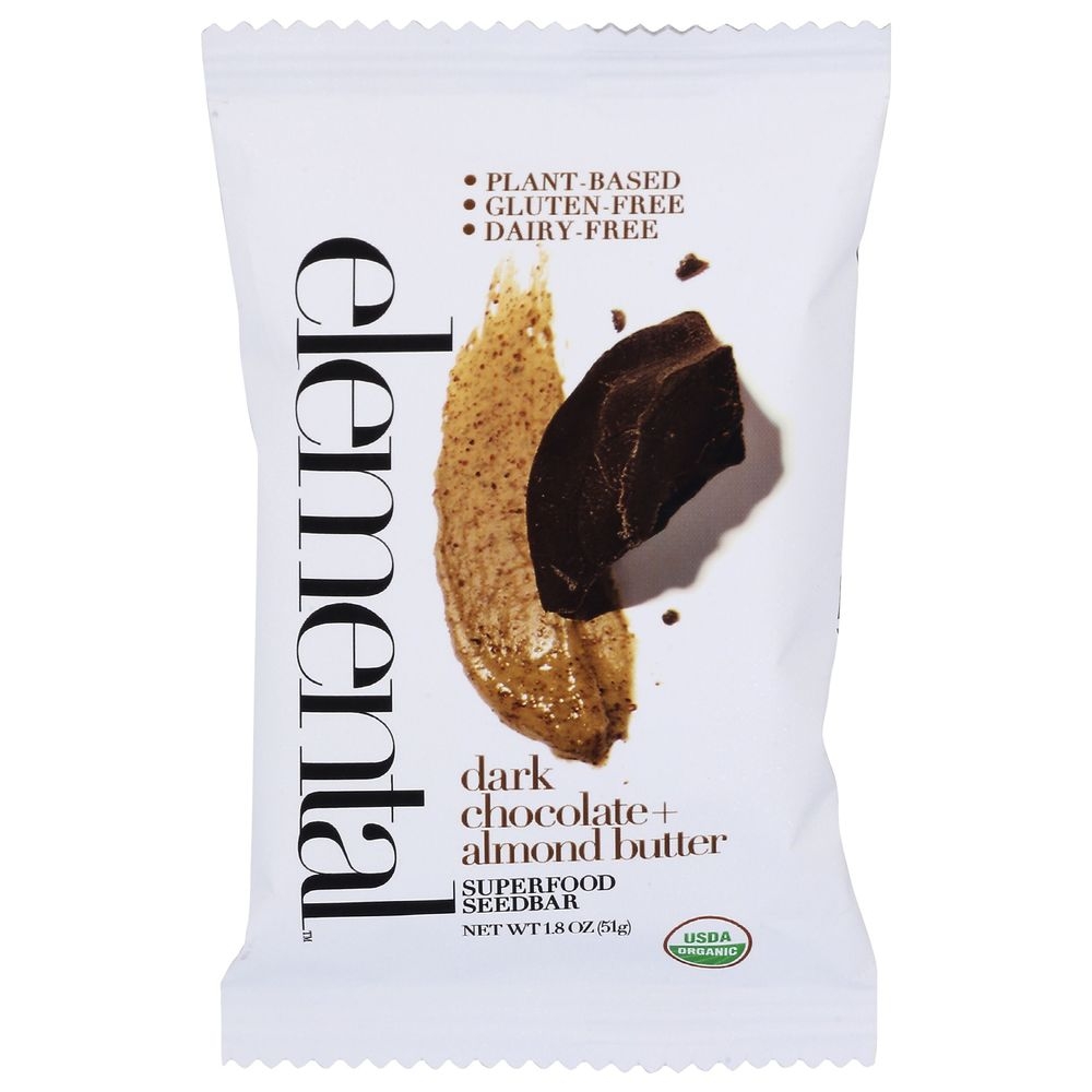 Elemental Organic Dark Chocolate Almond Butter Seedbar, 1.8 Ounce -- 12 per case