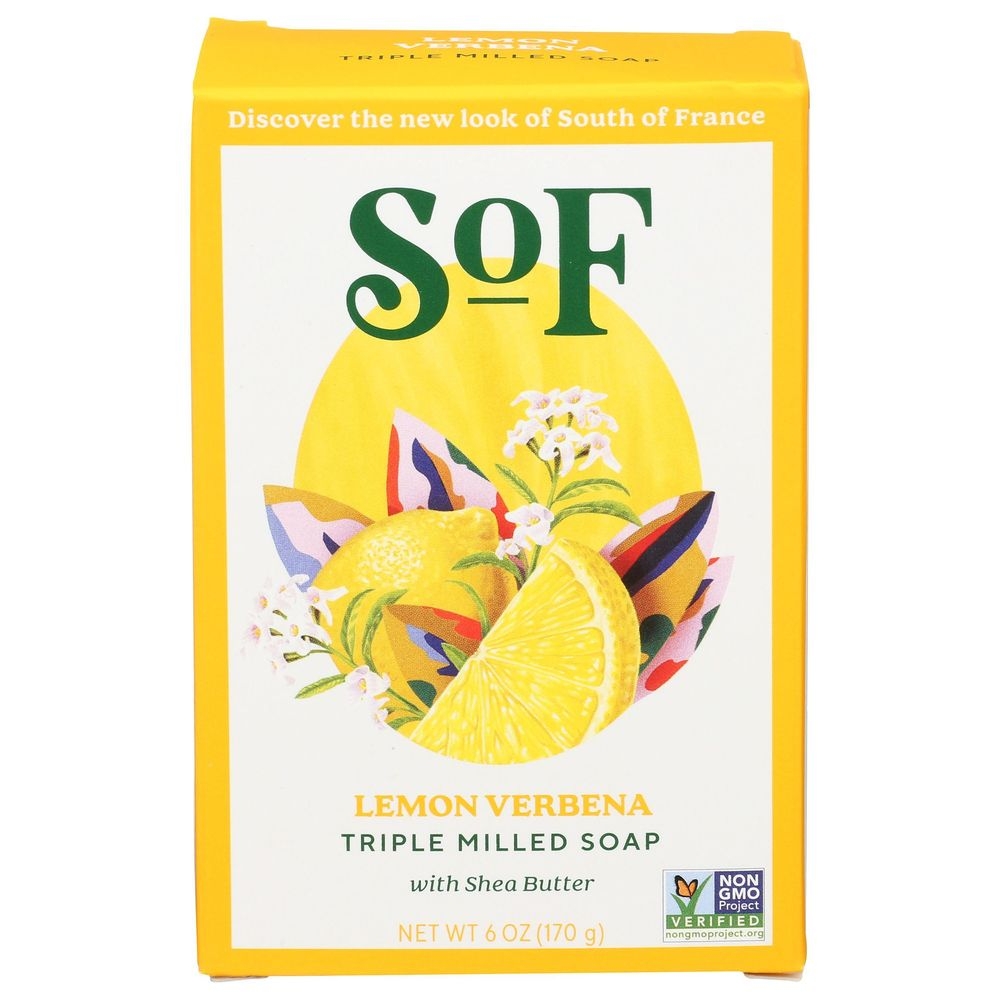 South Of France Lemon Verbena Triple Milled Bar Soap, 6 Ounce -- 3 per case