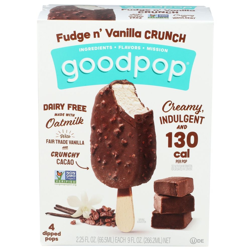 Goodpop Fudge N Vanilla Crunch Pop, 2.25 Ounce -- 32 per case
