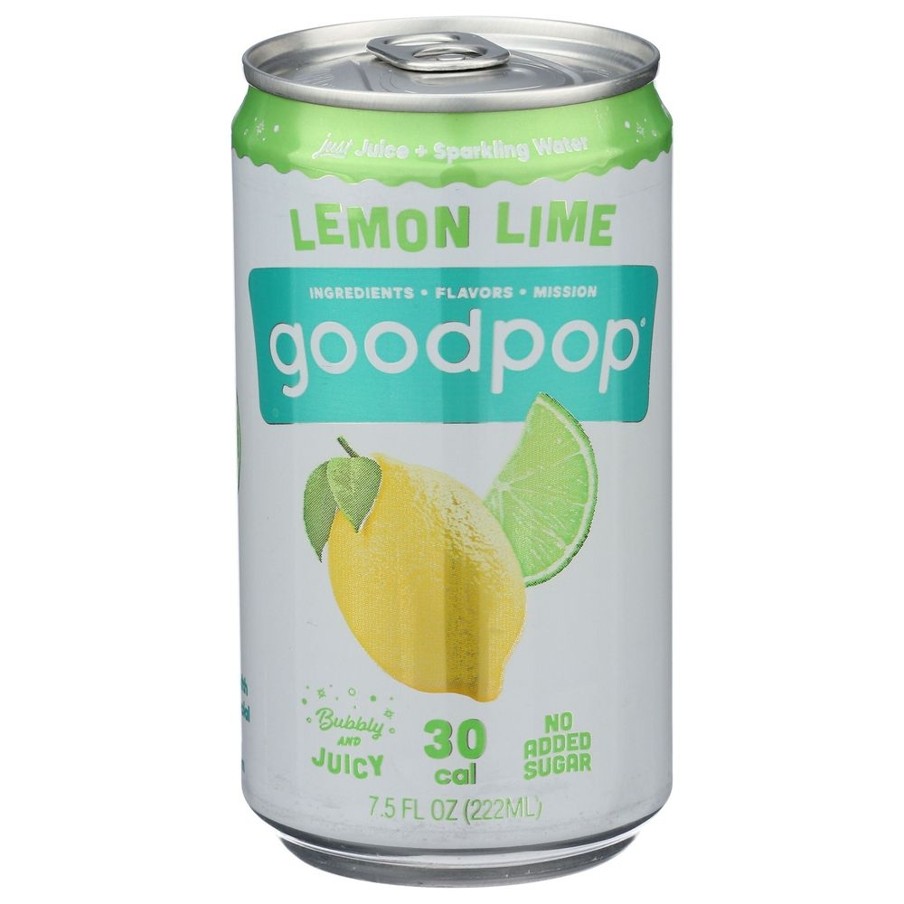 Goodpop Lemon Lime Sparkling Juice, 7.5 Fluid Ounce -- 24 per case