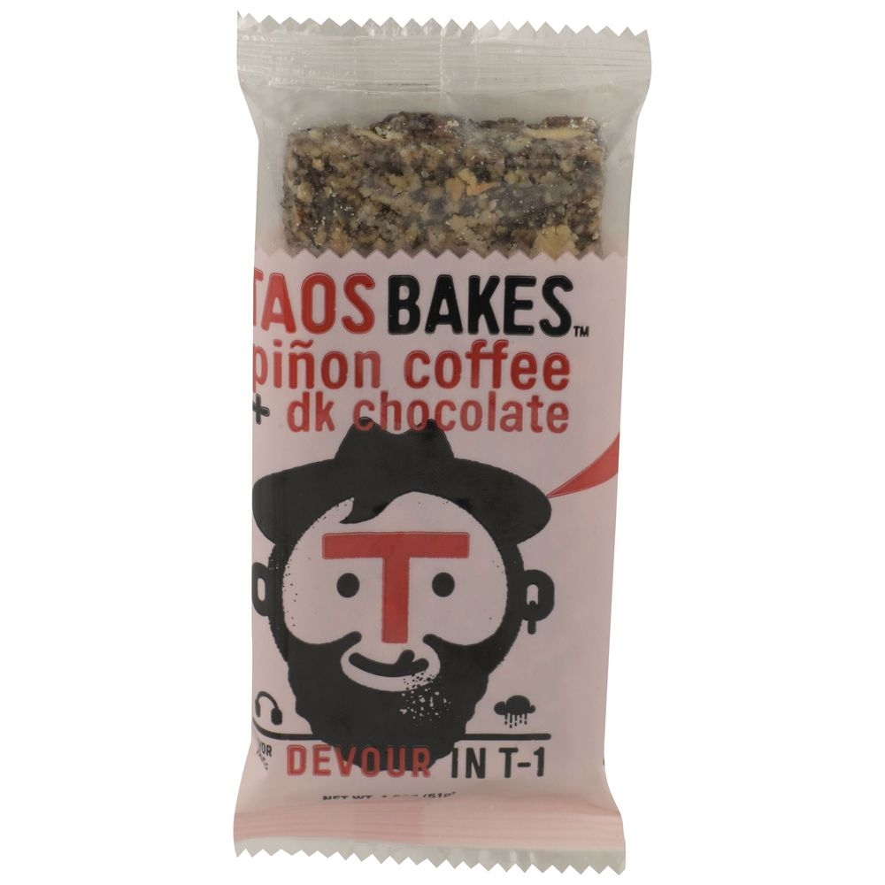 Taos Bakes Pinon Coffee and Dark Chocolate Snack Bar, 1.8 Ounce -- 12 per case