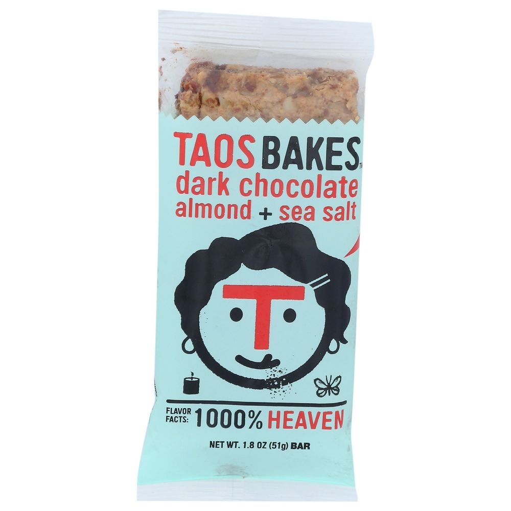 Taos Bakes Dark Chocolate Almond and Sea Salt Bar, 1.8 Ounce -- 12 per case