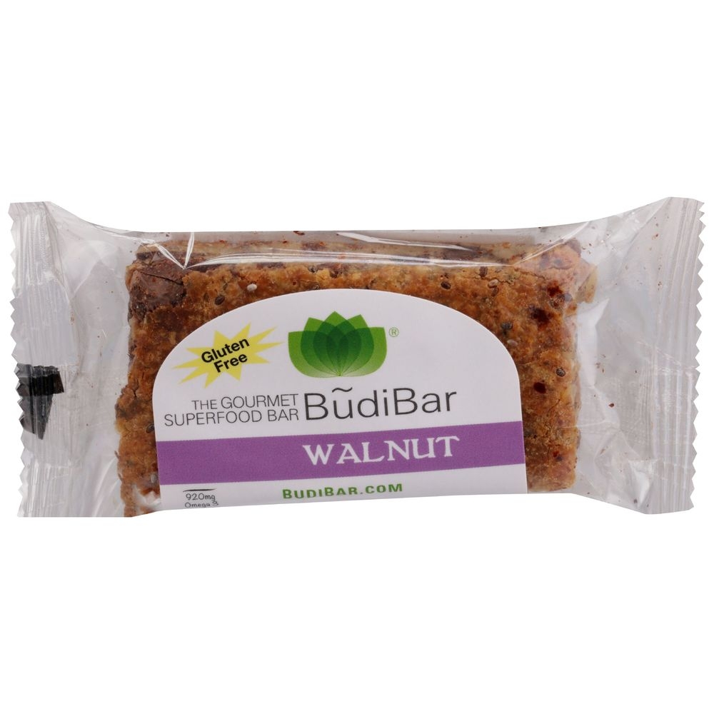 Budibar Walnut Nutrition Bar, 2.05 Ounce -- 24 per case