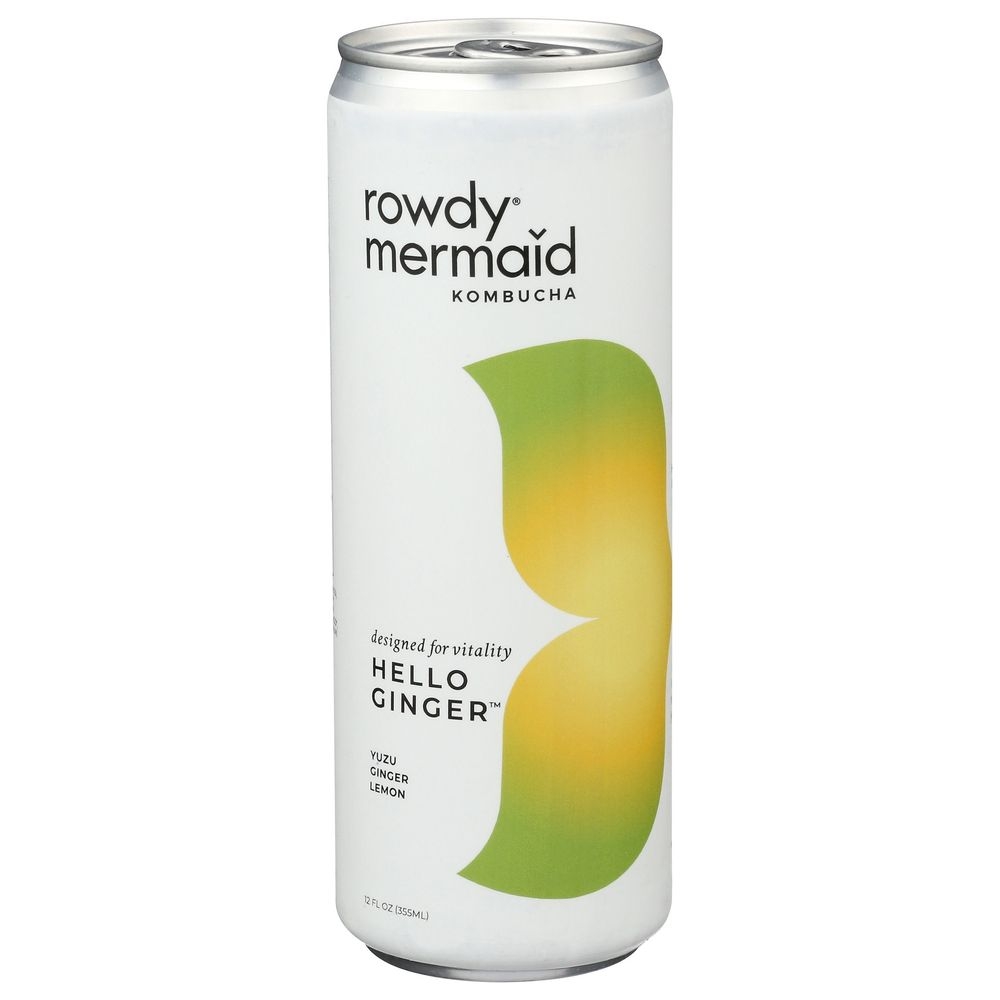 Rowdy Mermaid Organic Ginger Kombucha, 12 Fluid Ounce -- 12 per case