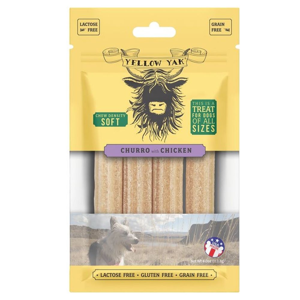 Yellow Yak Churro Chicken Soft Density Dog Chew, 4 Ounce -- 6 per case