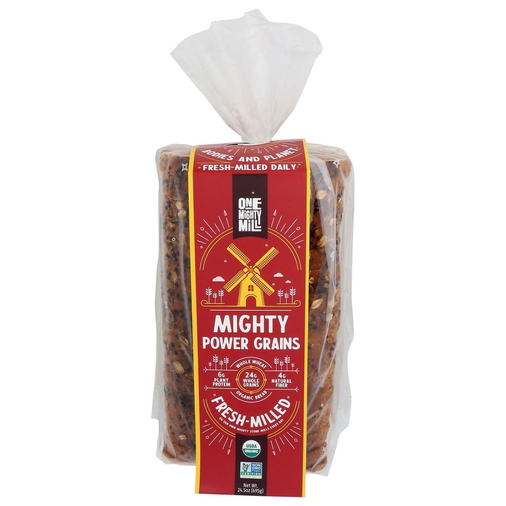 One Mighty Mill Organic 100 Percent Power Grains Bread, 24.5 Ounce -- 6 per case.