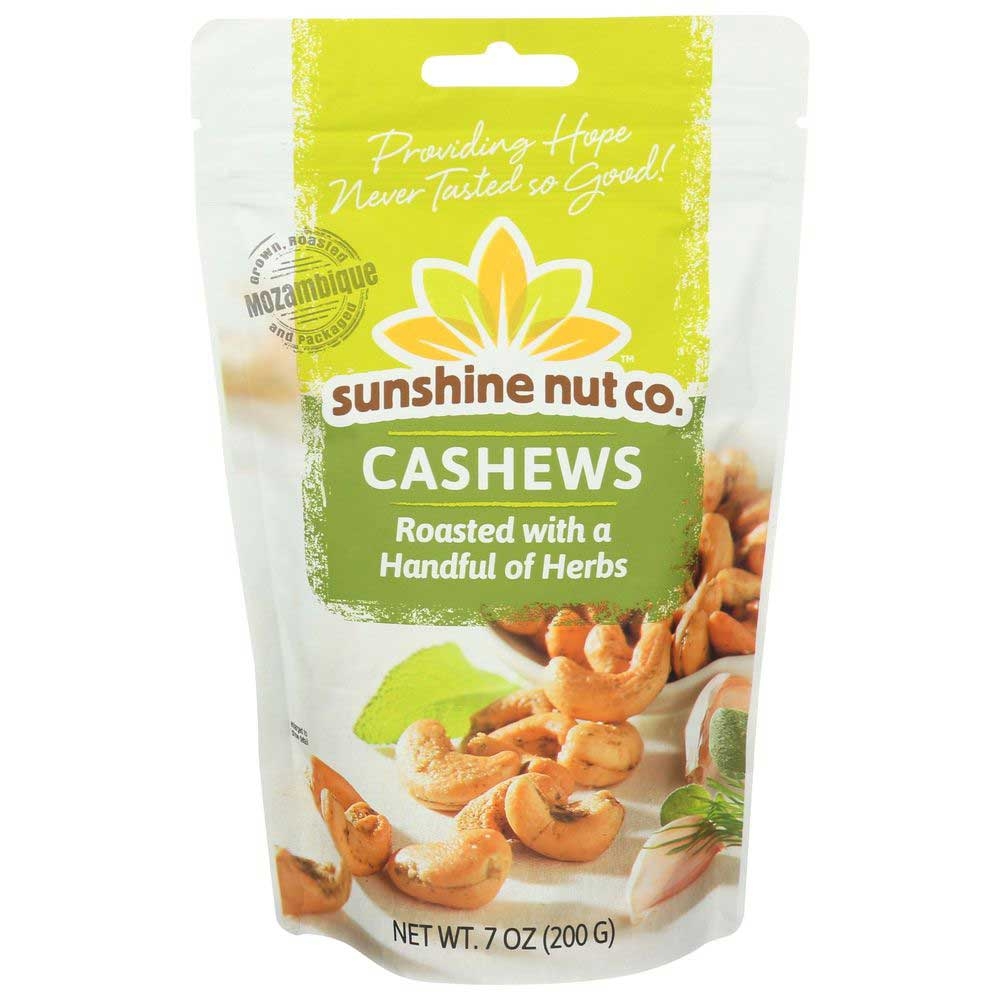 Sunshine Nut Company Handful of Herbs Roasted Cashews, 7 Ounce -- 6 per case