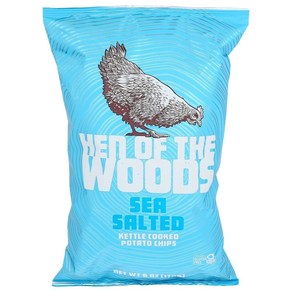 Hen of the Woods Sea Salted Kettle Cooked Potato Chips, 6 Ounce -- 12 per case