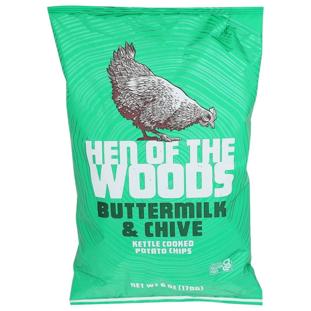 Hen of the Woods Buttermilk and Chive Kettle Cooked Potato Chips, 6 Ounce -- 12 per case