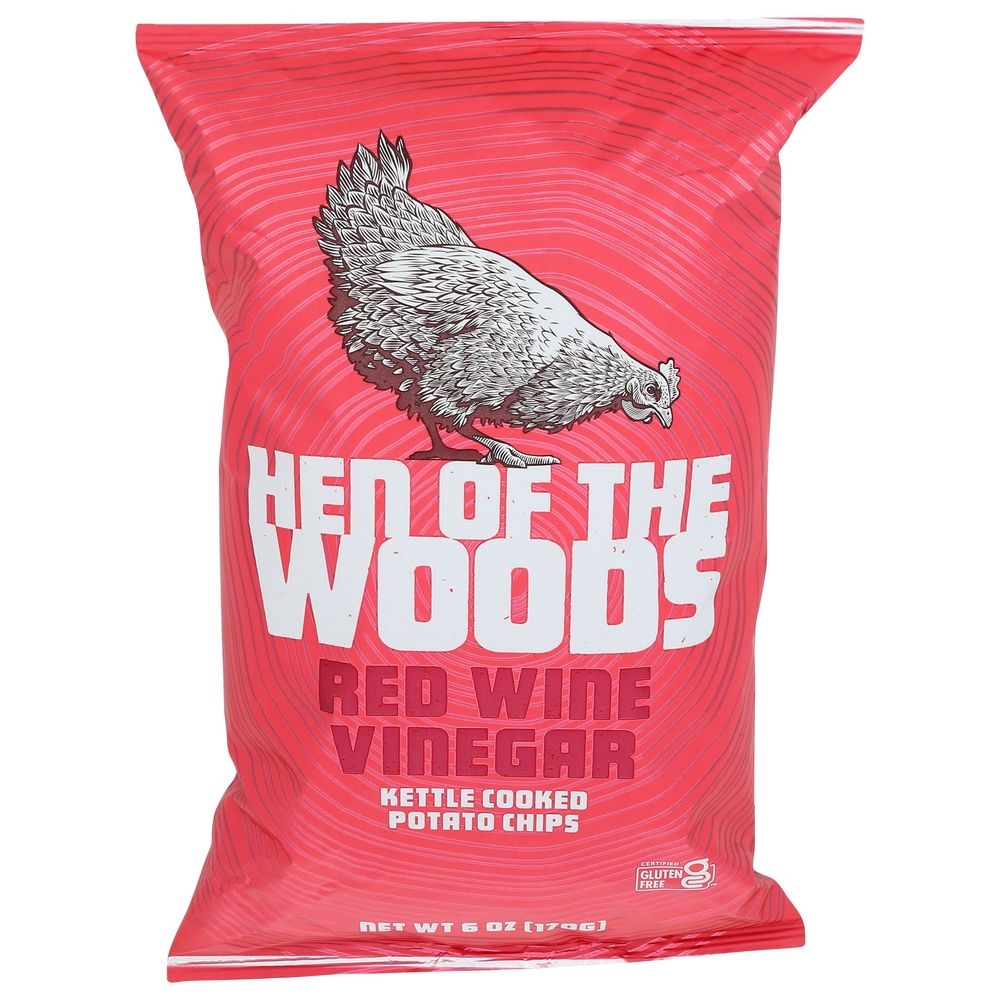 Hen of the Woods Red Wine Vinegar Kettle Cooked Potato Chips, 6 Ounce -- 12 per case