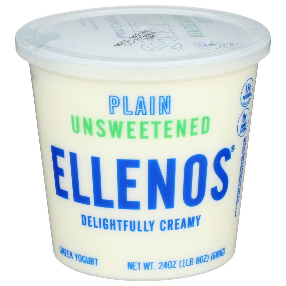 Ellenos Plain Unsweetened Greek Yogurt, 24 Ounce -- 6 per case