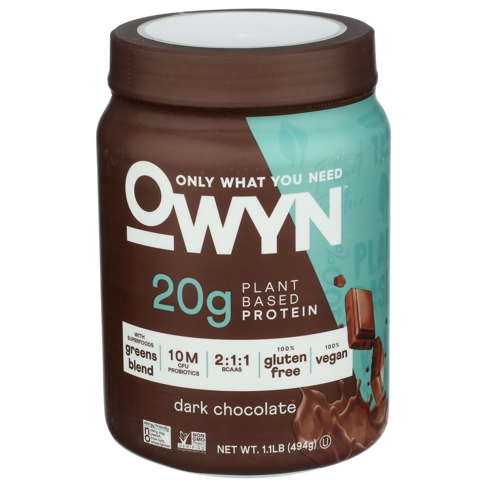 Owyn Dark Chocolate Plant Based Protein Powder, 1.1 Pound