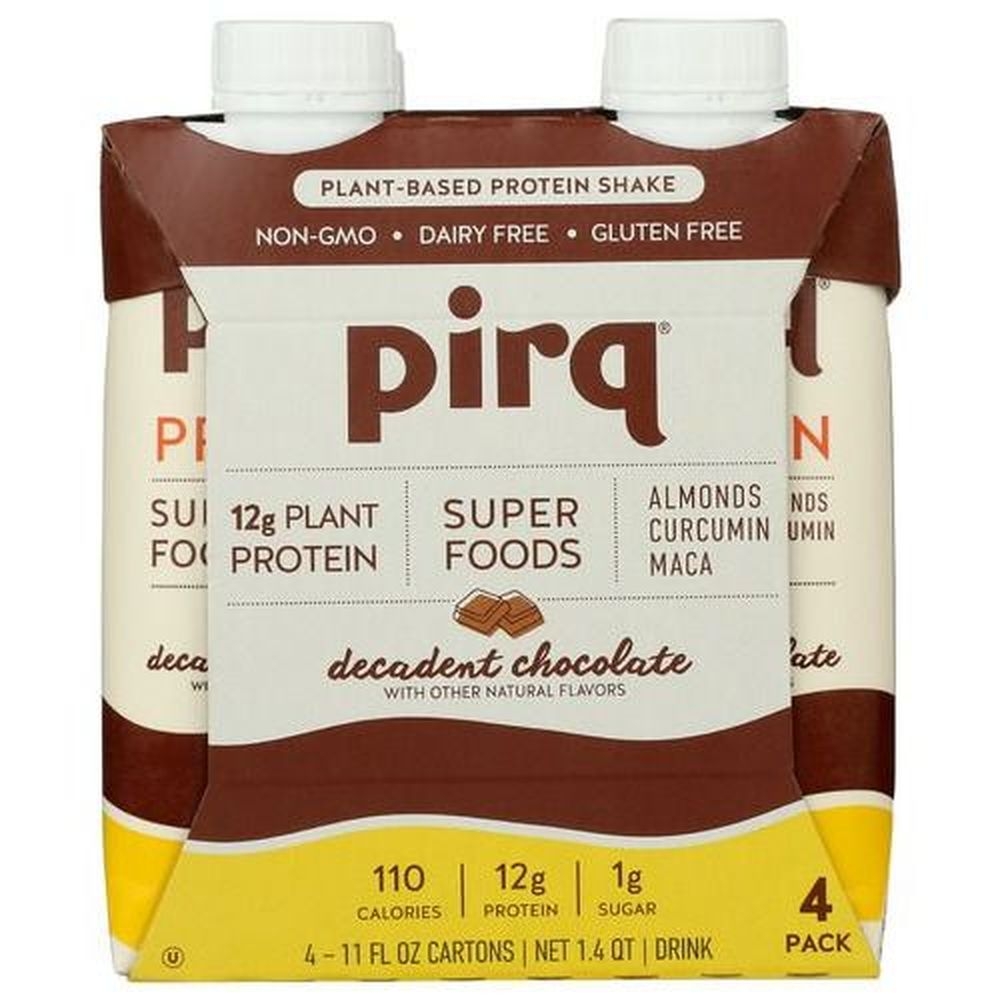 Pirq Chocolate Plant Based Protein Shake, 44 Fluid Ounce -- 3 per case
