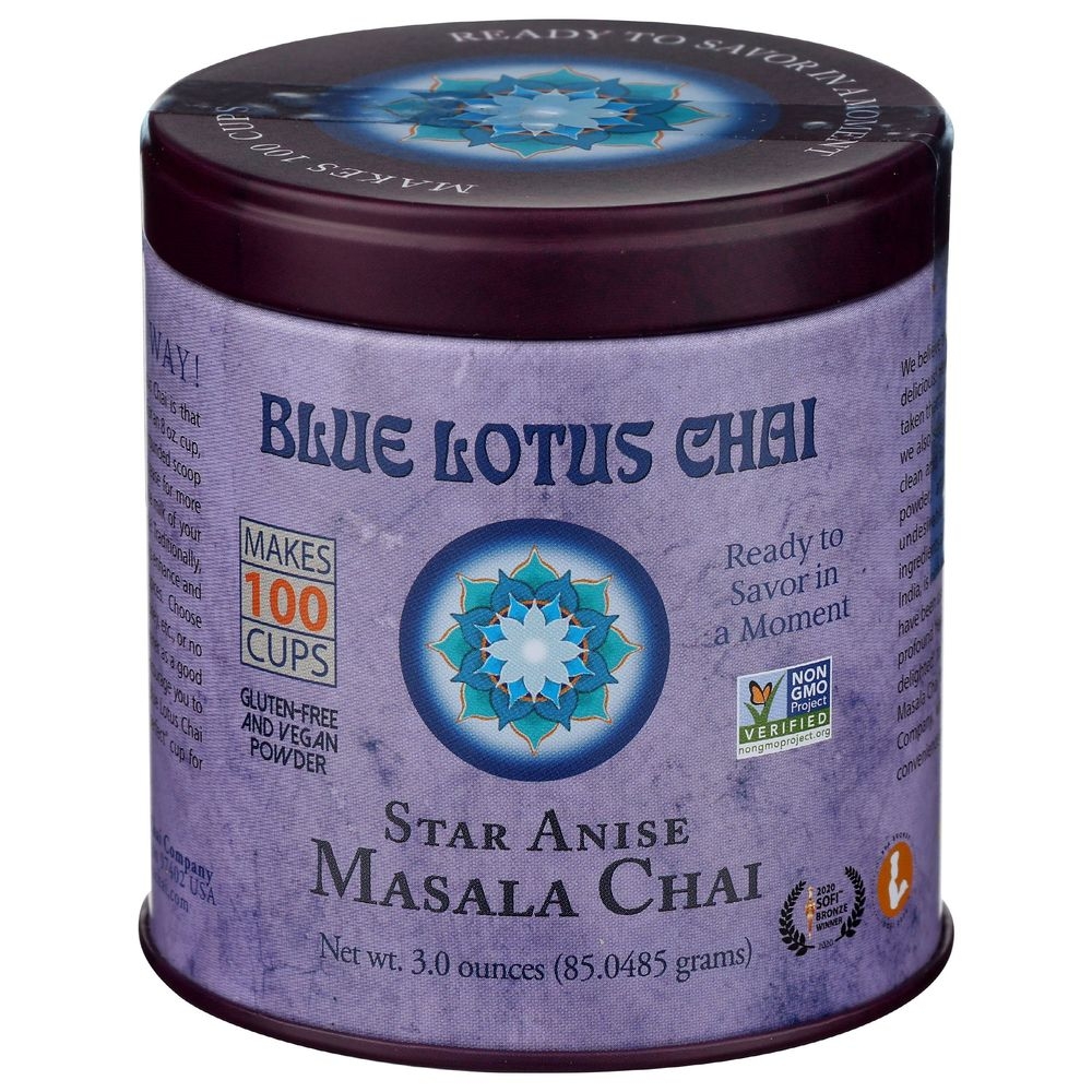 Blue Lotus Chai Star Anise Masala Chai Powder, 3 Ounce -- 6 per case