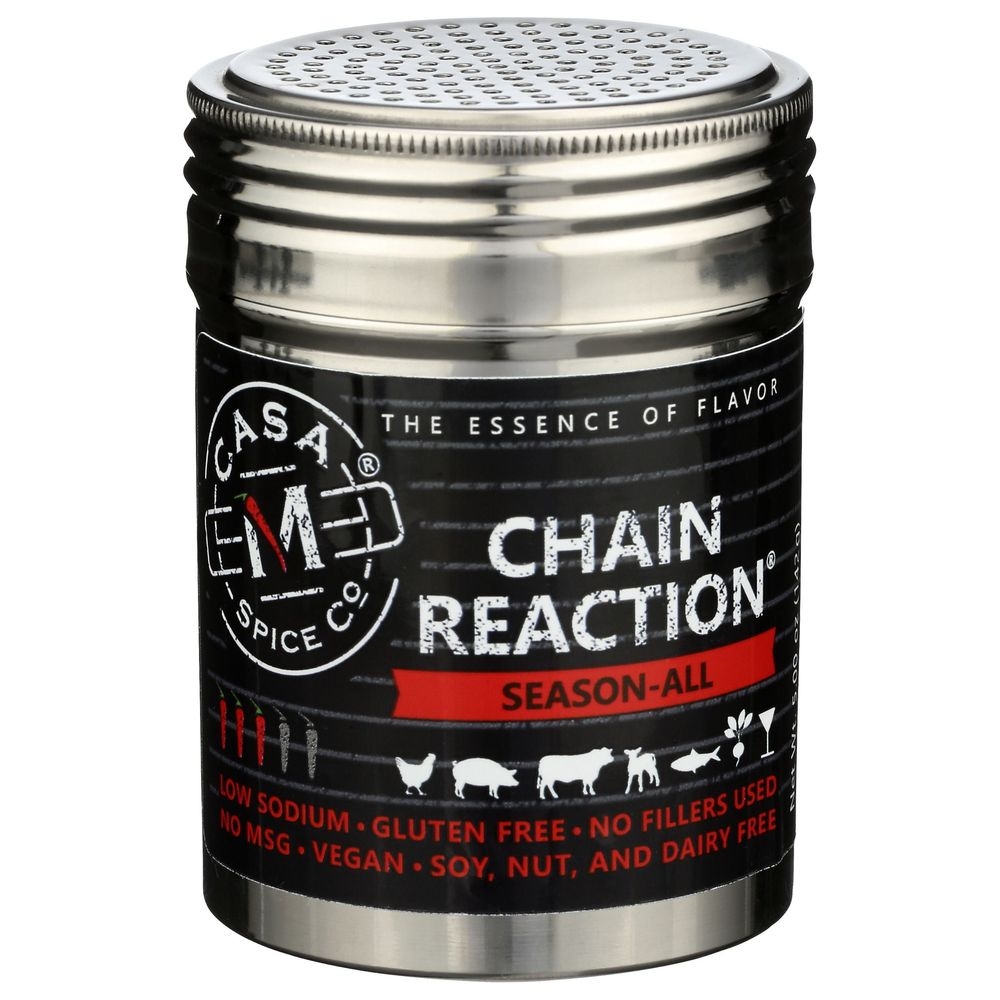 Casa M Spice Co Chain Reaction Season All Seasoning, 5 Ounce Stainless Shaker -- 6 per case