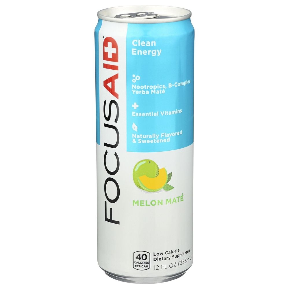 LifeAid FocusAid Clean Energy plus Brain Boost Melon Mate, 12 Fluid Ounce -- 12 per case