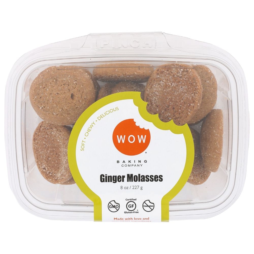 Wow Ginger Molasses Gluten Free Cookie, 8 Ounce Tub -- 6 per case