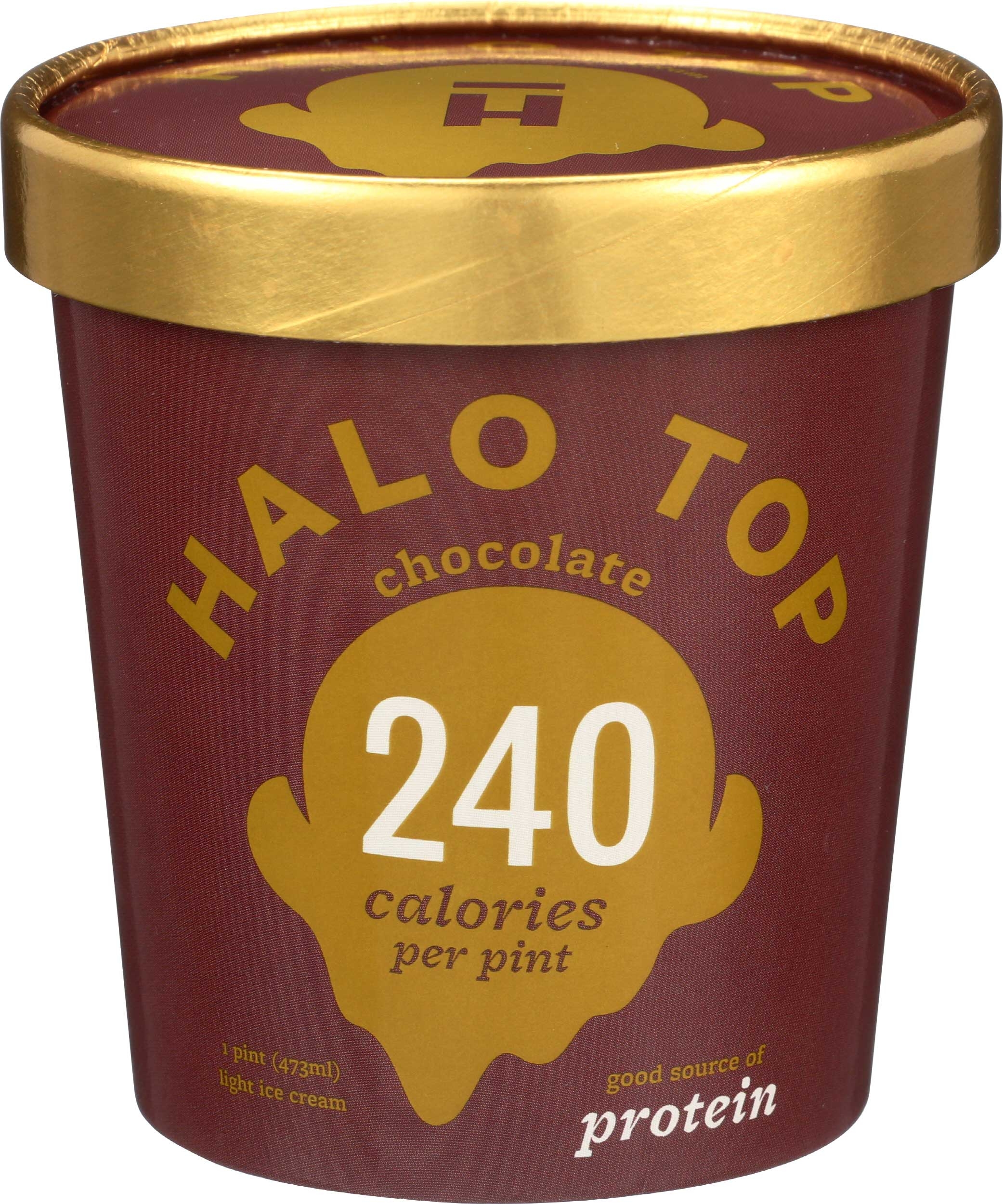Halo Top Chocolate Light Ice Cream, 1 Pint -- 8 per case