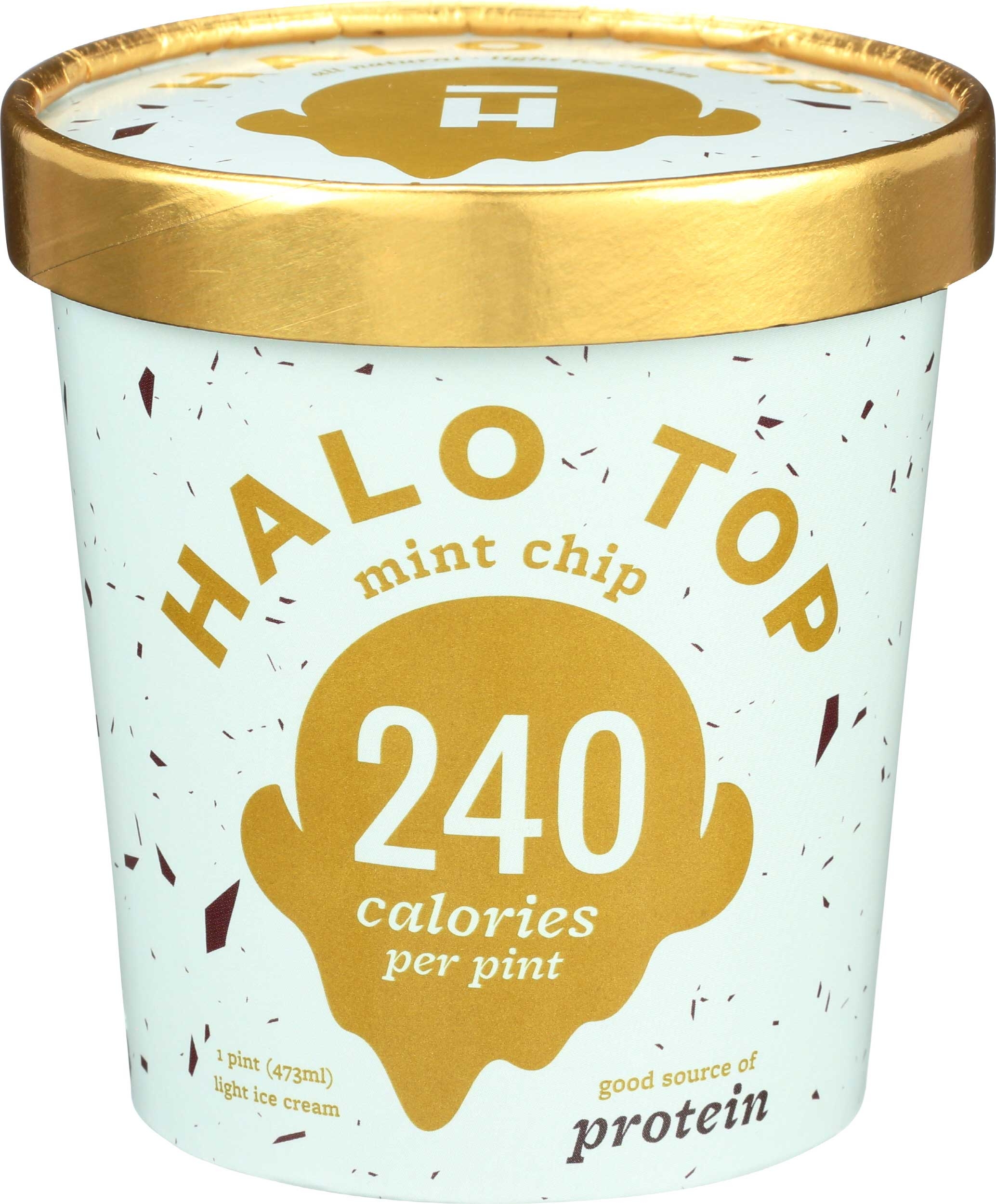 Halo Top Mint Chip Light Ice Cream, 1 Pint -- 8 per case