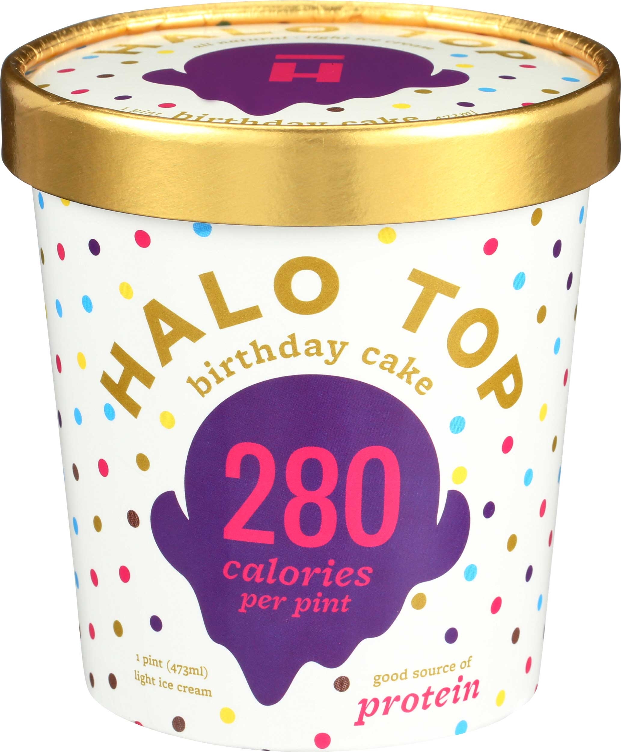 Halo Top Birthday Cake Light Ice Cream, 16 Fluid Ounce -- 8 per case
