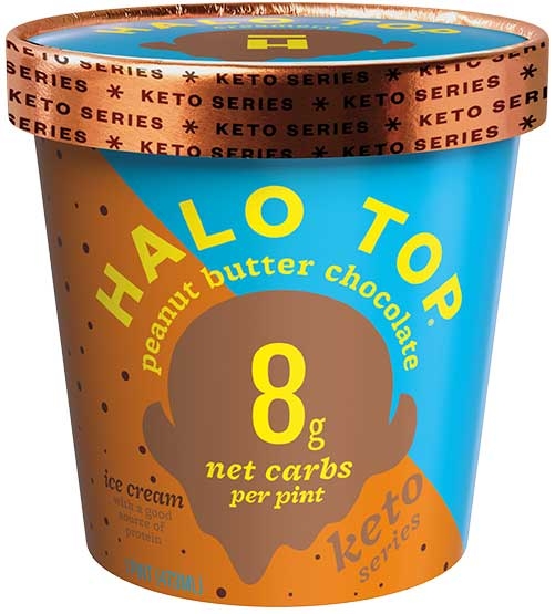 Halo Top Peanut Butter Chocolate Keto Ice Cream, 1 Pint -- 8 per case
